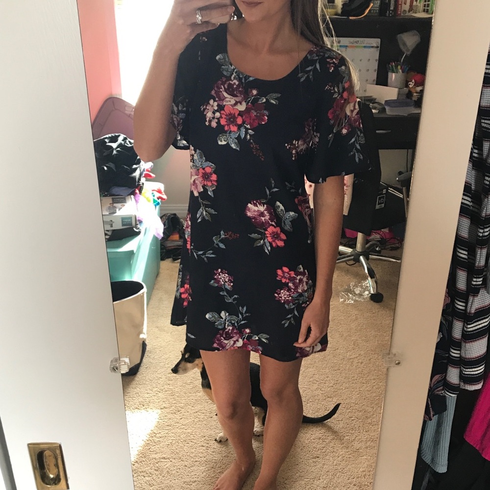 Navy floral dress